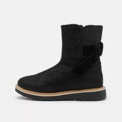 Friboo Niños LEATHER - Botas Para La Nieve - Black