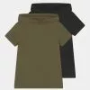Friboo Niños BOYS HOODED TEE 2 PACK - Camiseta Estampada - Khaki/black