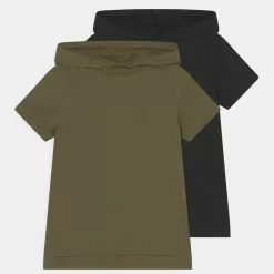 Friboo Niños BOYS HOODED TEE 2 PACK - Camiseta Estampada - Khaki/black