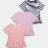 Friboo Niños PEPLUM HEM TEE 3 PACK - Camiseta Estampada - Pink - 402_purple - 404_dark Blue - 503 -Tienda Friboo barata 1a6045a7da36400a8385b1332054c1da