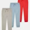 Friboo Niños 3 PACK BASIC BOYS SWEATPANTS - Pantalones Deportivos - Grey, Blue, Red