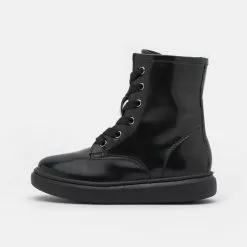 Friboo Niños LEATHER - Botines Con Cordones - Black