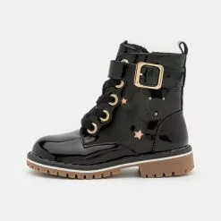 Friboo Niños Botines Con Cordones - Black