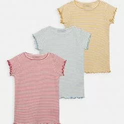 Friboo Niños 3 PACK GIRL RIB TEE - Camiseta Básica - Blue - 502_yellow - 202_pink - 402