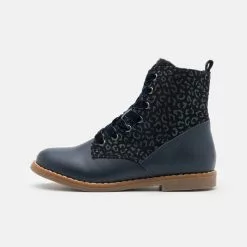 Friboo Niños Botines Con Cordones - Dark Blue