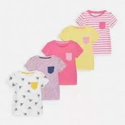 Friboo Niños POCKET TEE 5 PACK - Camiseta Estampada - Multi Coloured/white/yellow
